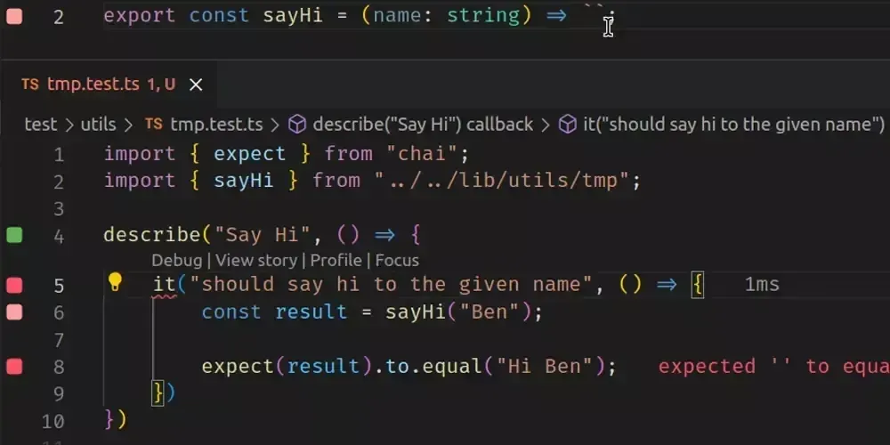 Example of inline reporting